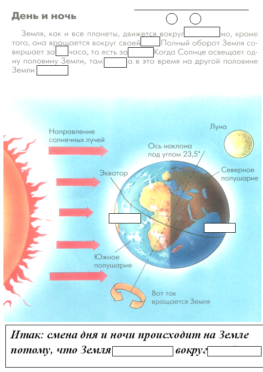 Проект смена дня и ночи 2 класс