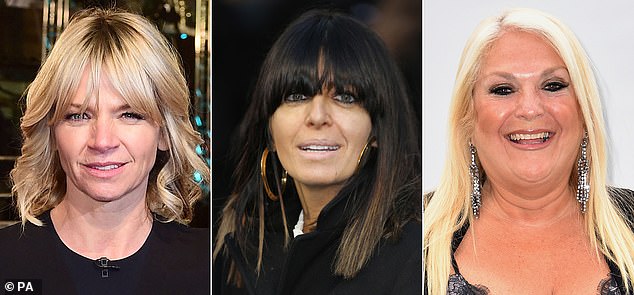 Zoe Ball, Claudia Winkleman and Vanessa Feltz (pictured left to right): All three women featured in the BBC