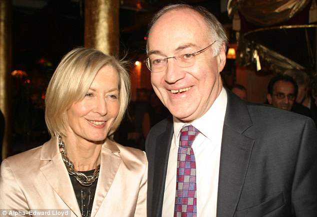 Happy couple: Sandra Howard, with husband Michael, who has no ex-wives to worry about