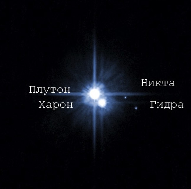 Так система Плутона выглядит со стороны орбитального телескопа "Хаббл". 