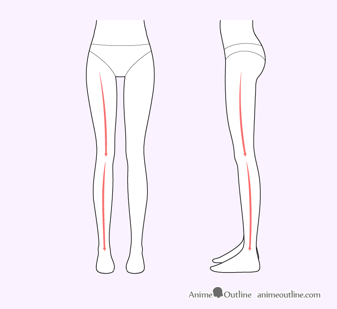 Female anime legs shape