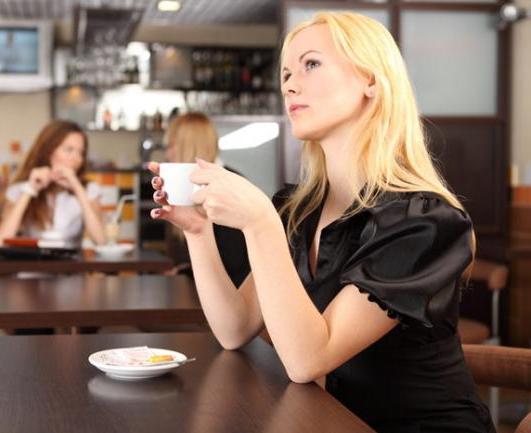 девушка в кафе с чашечкой
