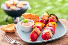 Tofu and Vegetable Kebabs with Garlic Baguette - Weight Loss Resources